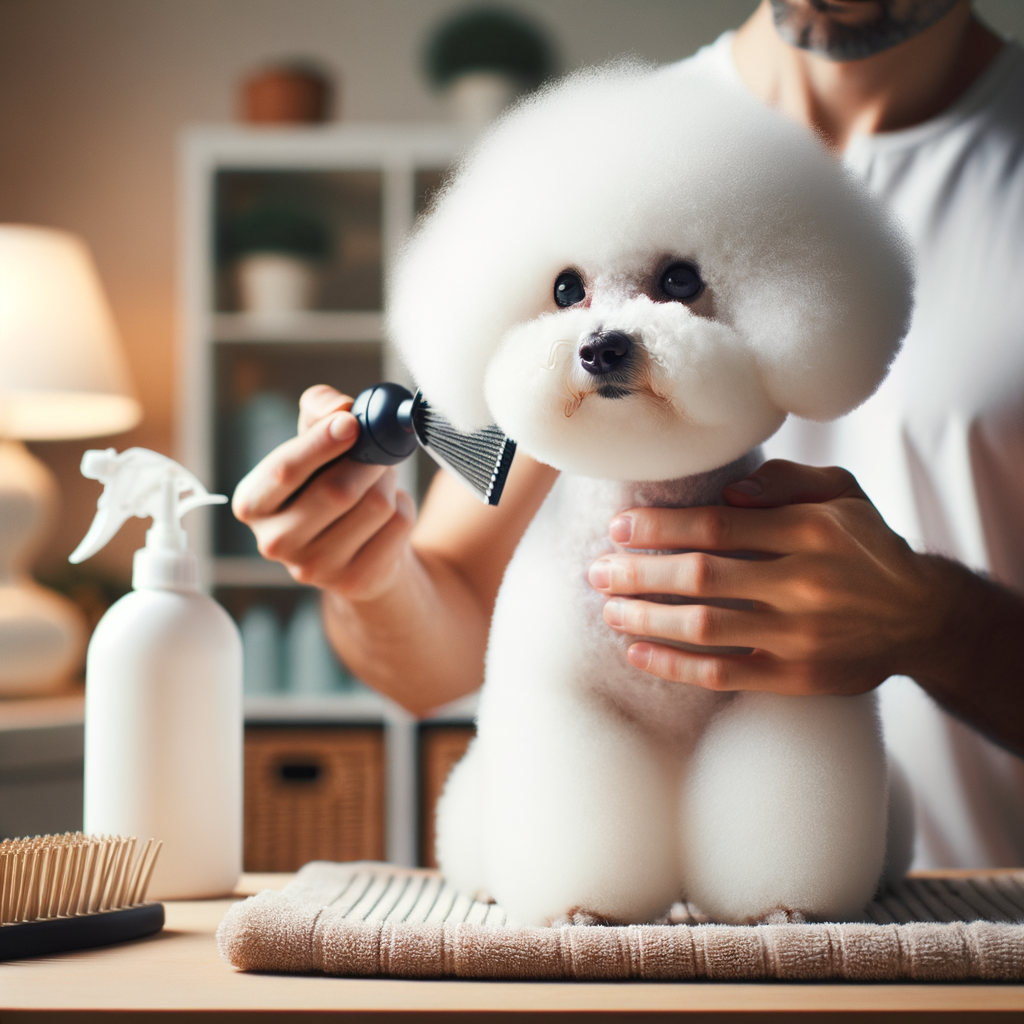 Bichon Frise care routine showcasing high maintenance grooming and low-key temperament, reflecting the reality of Bichon Frise ownership and lifestyle