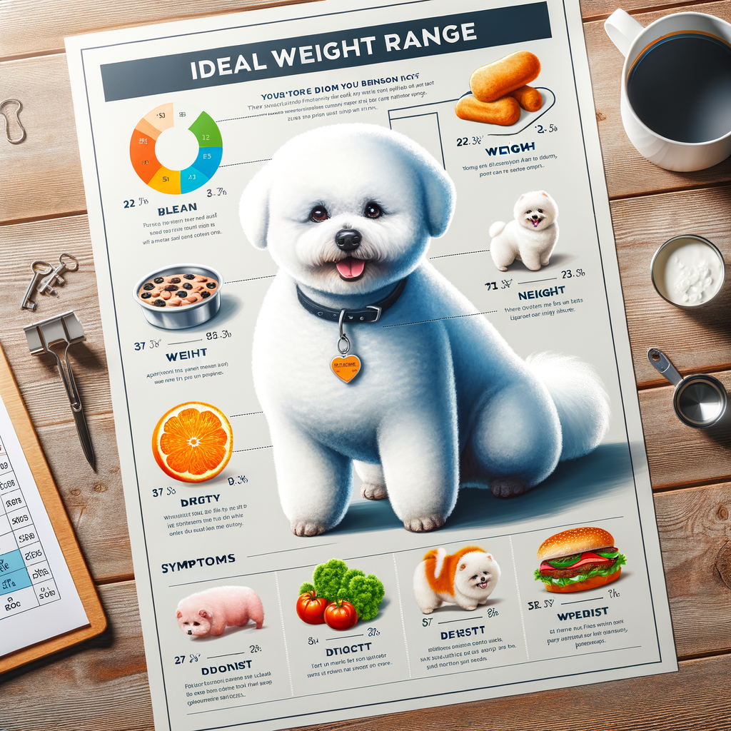 Bichon Frises weight range chart illustrating healthy weight, diet tips, signs of overweight Bichon Frises, and weight management strategies for optimal Bichon Frises health.